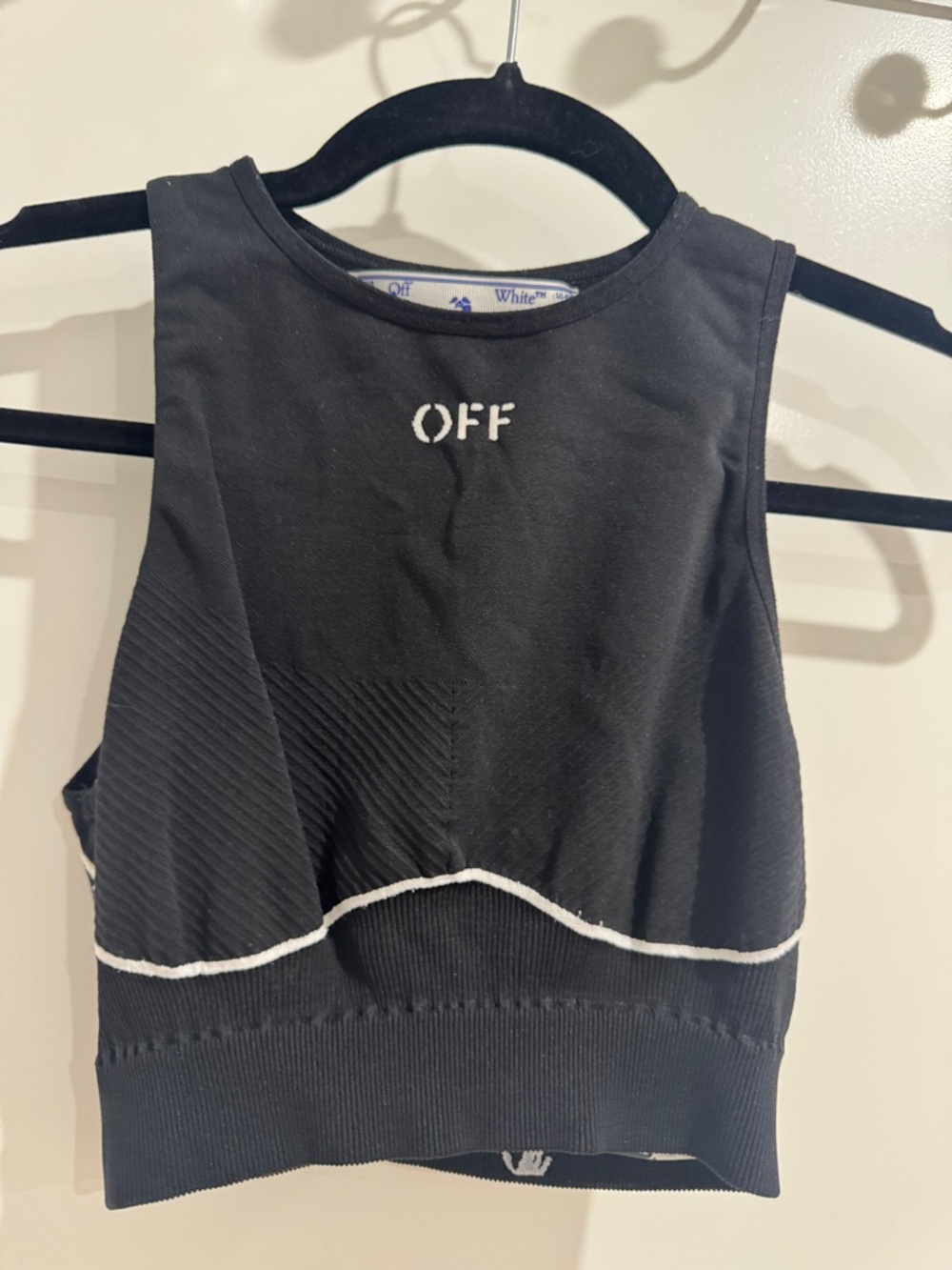 Off White Cropped Tank Top